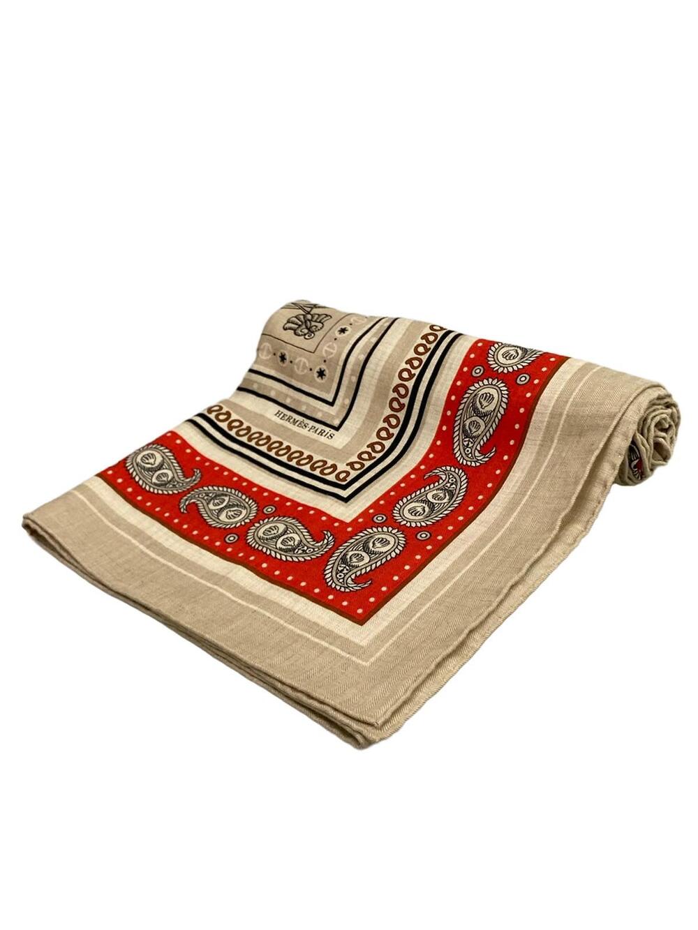 Hermes Beige Red Multi Cashmere Silk #373481H14B